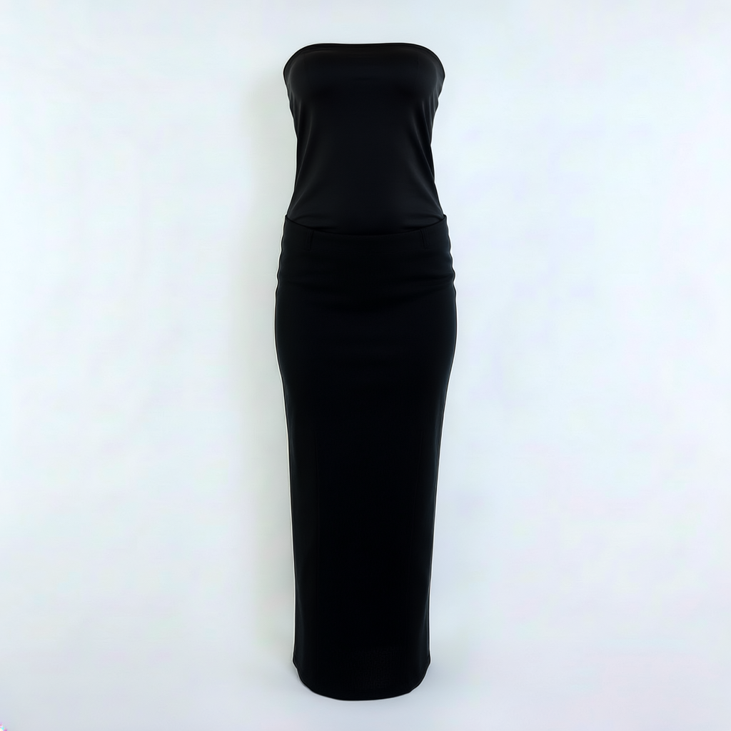 Strapless maxi dress