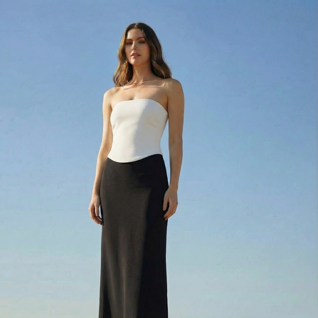 Strapless maxi dress